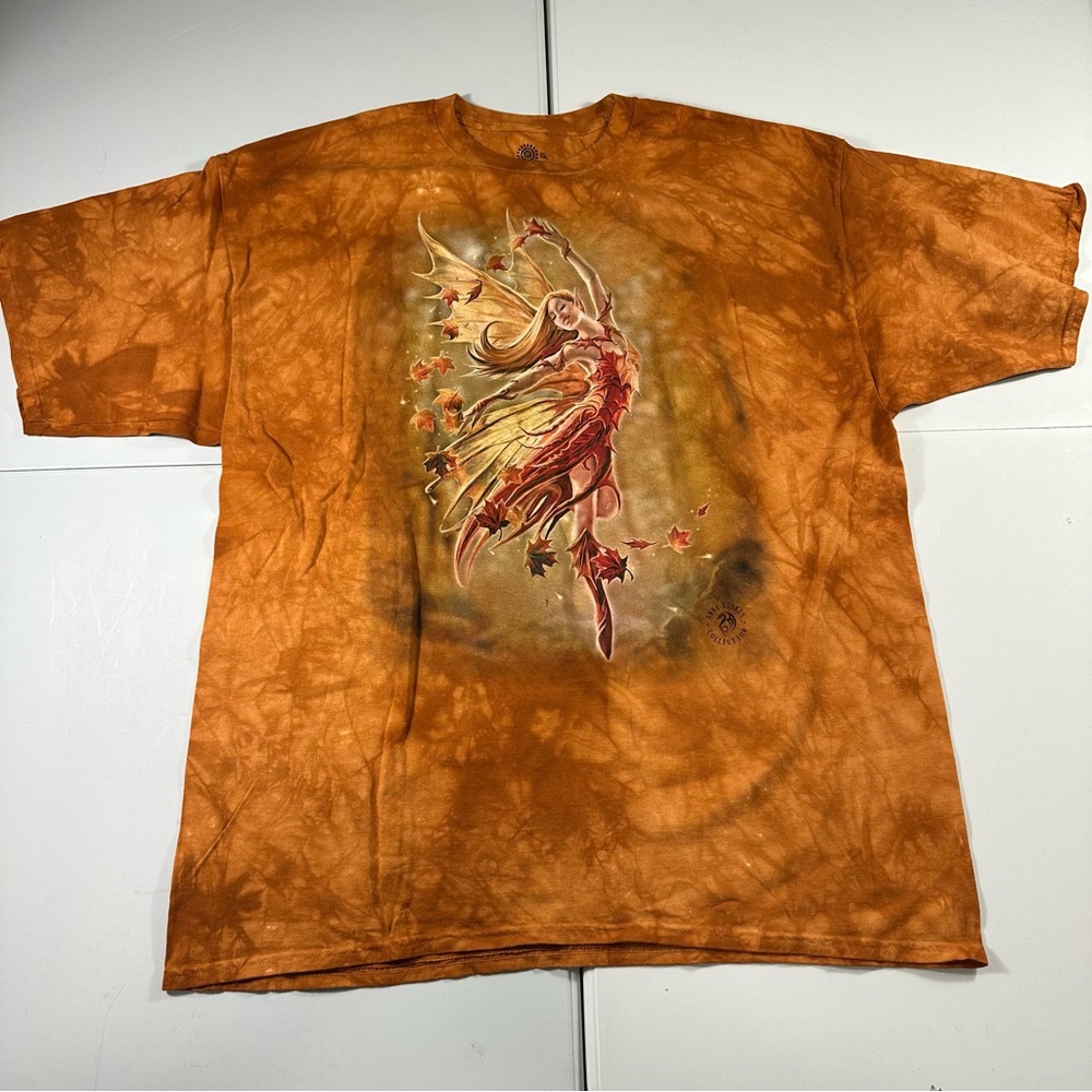 The Mountain fairy whimsical brown tie dye short sleeve shirt size 3XL brand new